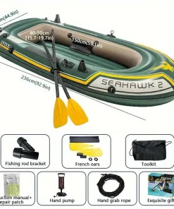 Dual-Person Inflatable Fishing Boat with Skeg-Rudder