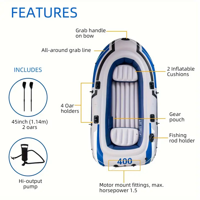 Inflatable Fishing Kayak with Deluxe Oars and High-Output Pump - Image 2