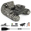 MULTIGOT Inflatable Float Tube w/ Fish Ruler Rod Holder Storage Pockets Flippers Paddle