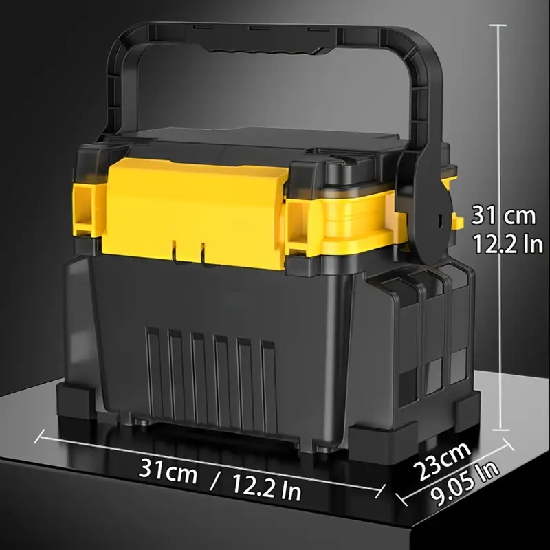 2-Tier Portable Fishing Tackle Box with Rod Holders - Image 2