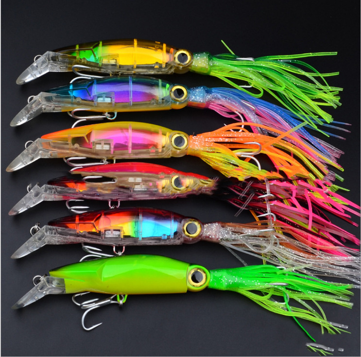 Fishing Tackle Lure Plastic Squid With Bait - Image 3
