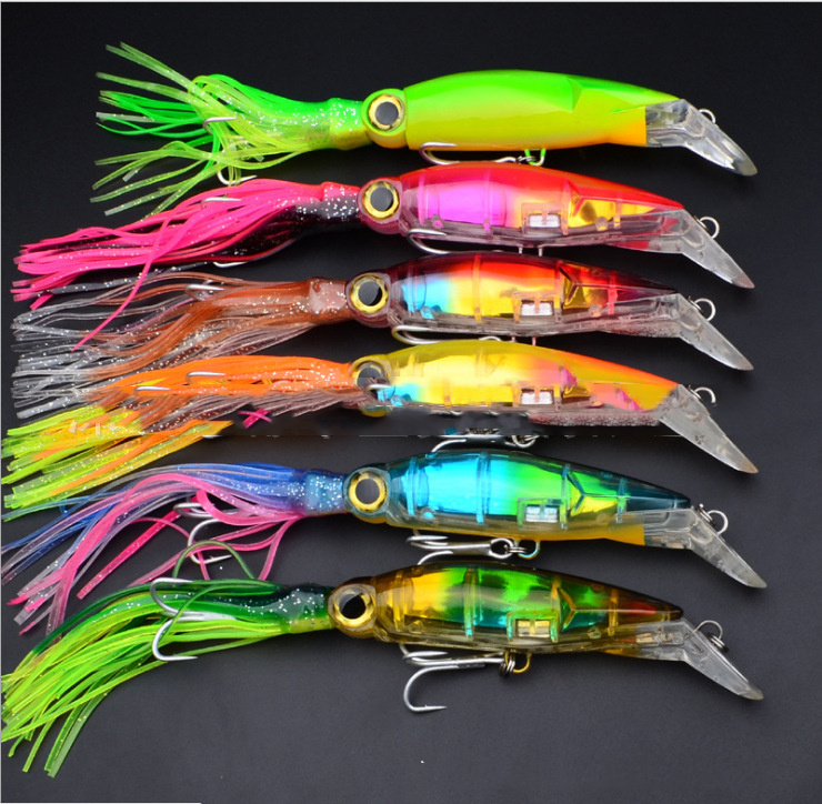 Fishing Tackle Lure Plastic Squid With Bait - Image 2
