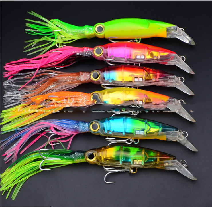 Fishing Tackle Lure Plastic Squid With Bait - Image 4