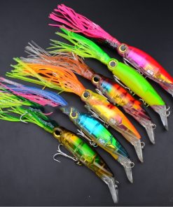 Fishing Tackle Lure Plastic Squid With Bait